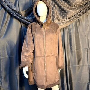 Koolaburra by UGG Faux Suede & Shearling Hooded Coat